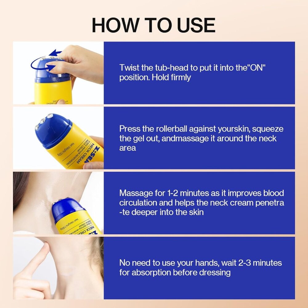 Z:SEA Neck Firming Cream with Roller - Anti-Aging Treatment - 5.29 fl oz - Picture 5 of 6